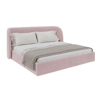 Кровать двуспальная Classic 200 см (розовый, велюр)