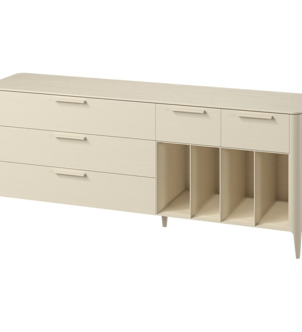 Тумба Type oak 5 ящиков 4 полки ширина 200 см (молочный)