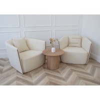 Кресло Ellipse E6.1 с кантом (молочный, букле)
