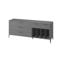 Тумба Type oak 5 ящиков 4 полки ширина 200 см (серый)