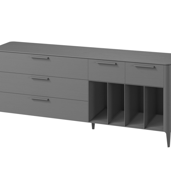 Тумба Type oak 5 ящиков 4 полки ширина 200 см (серый)