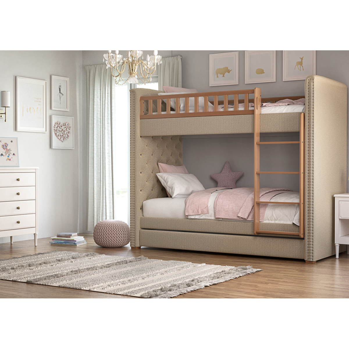 Кровать двухъярусная Elit soft (бежевый)