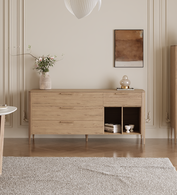 Тумба Type oak 4 ящика 2 полки ширина 180 см (натуральный дуб)