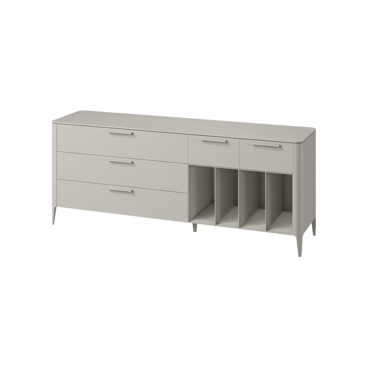 Тумба Type oak 5 ящиков 4 полки ширина 200 см (серо-бежевый)