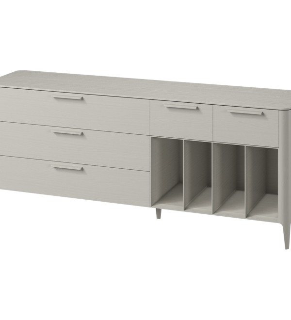 Тумба Type oak 5 ящиков 4 полки ширина 200 см (серо-бежевый)