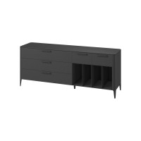 Тумба Type oak 5 ящиков 4 полки ширина 200 см (черный)