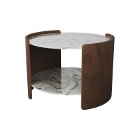 Столик Lagom Stone D 65 см высота 45 см (камень OV2, орех)
