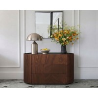 Комод Lagom 3 ящика ширина 120 см (орех, черный)