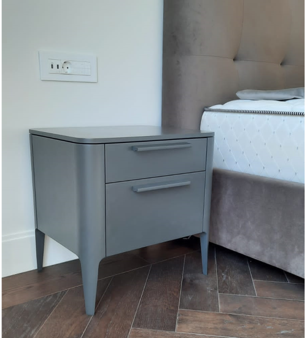 Тумба прикроватная Type 2 ящика ширина 50 см (темно-серый)
