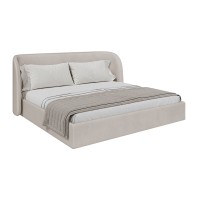 Кровать двуспальная Classic 200 см (молочный, велюр)