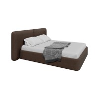 Кровать двуспальная Hub Soft 160 см (шоколад, твид)