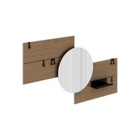 Вешалка Stripe M горизонтальная с зеркалом D 60 см (натуральный дуб)