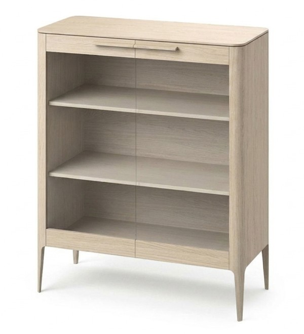 Витрина Type oak стеклянная высота 120 см (беленый дуб)