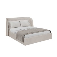 Кровать двуспальная Classic 160 см (молочный, велюр)