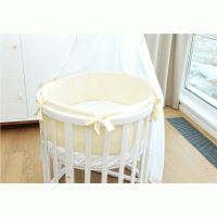 Мягкие бортики для кроватки Ellipsebed (молочный, сатин)
