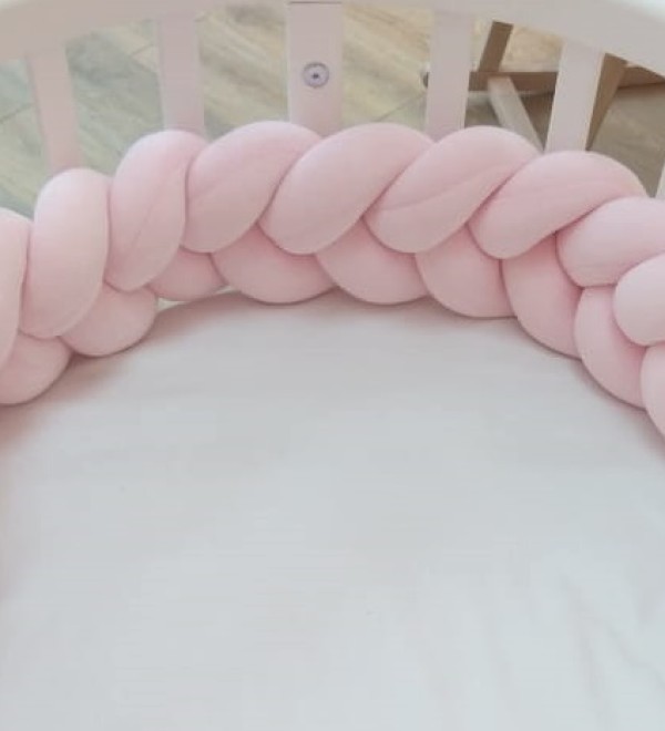 Бортик плетёный для кроватки Ellipsebed (розовый)