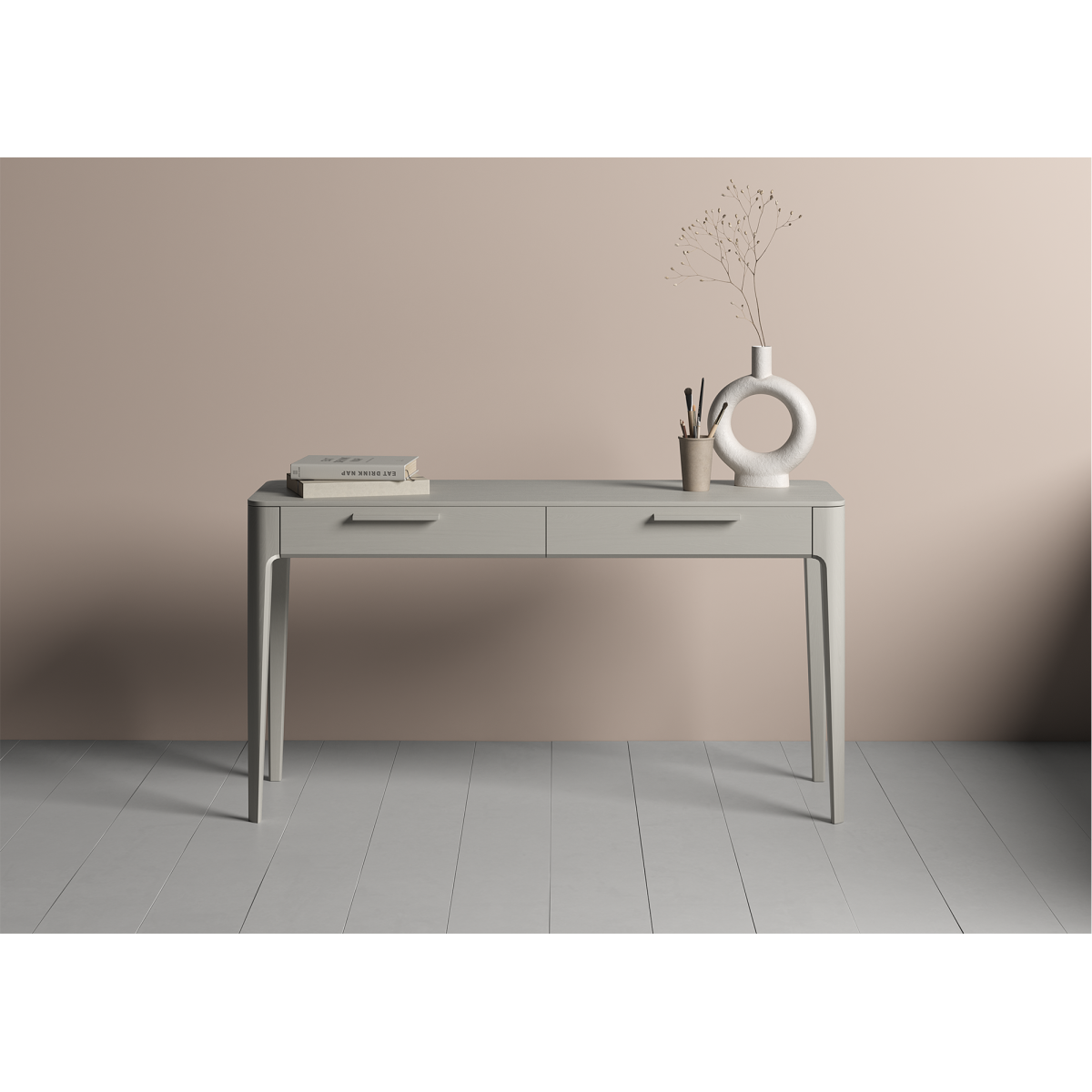 Консоль Type oak 2 ящика ширина 140 см (серо-бежевый)