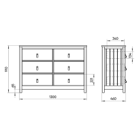 Комод Wood 6 ящиков (серый)