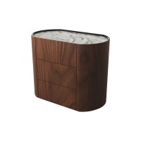 Комод Lagom 3 ящика ширина 90 см (орех, камень OV2)