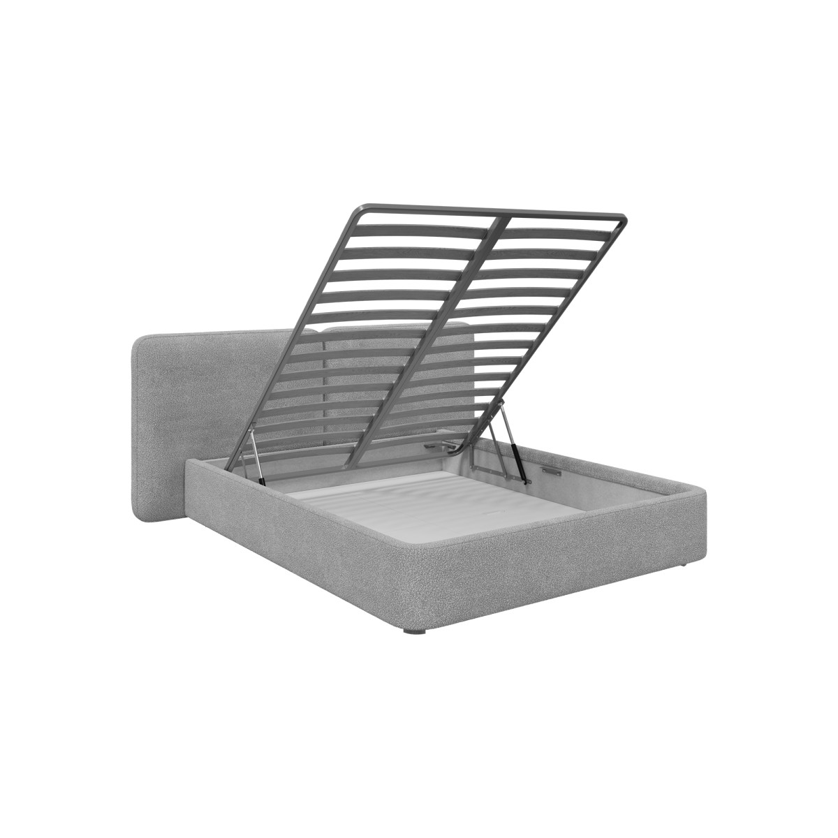 Кровать двуспальная Hub Soft 160 см (серый, букле)