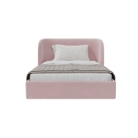 Кровать двуспальная Classic 140 см (розовый, велюр)