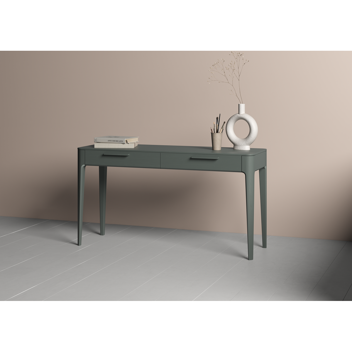 Консоль Type oak 2 ящика ширина 140 см (темно-серый)