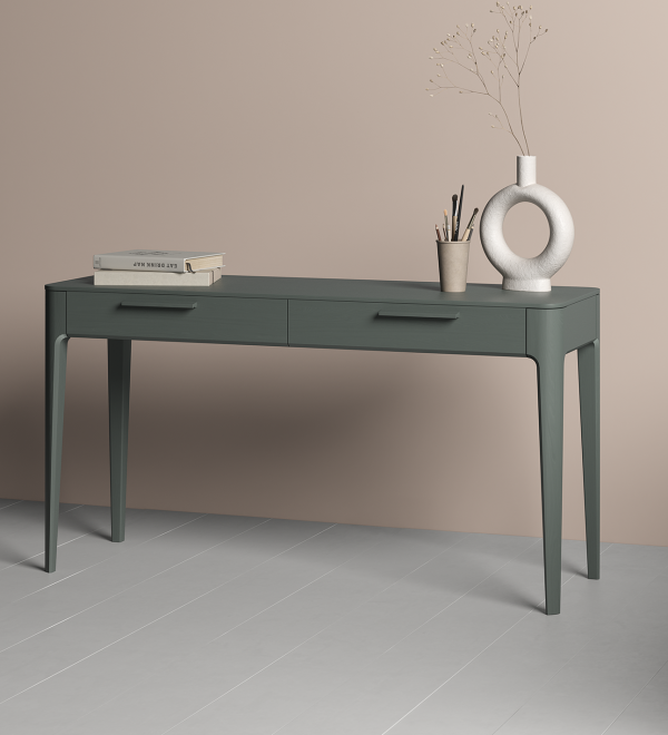 Консоль Type oak 2 ящика ширина 140 см (темно-серый)