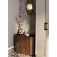 Комод Lagom 3 ящика ширина 90 см (орех, черный)