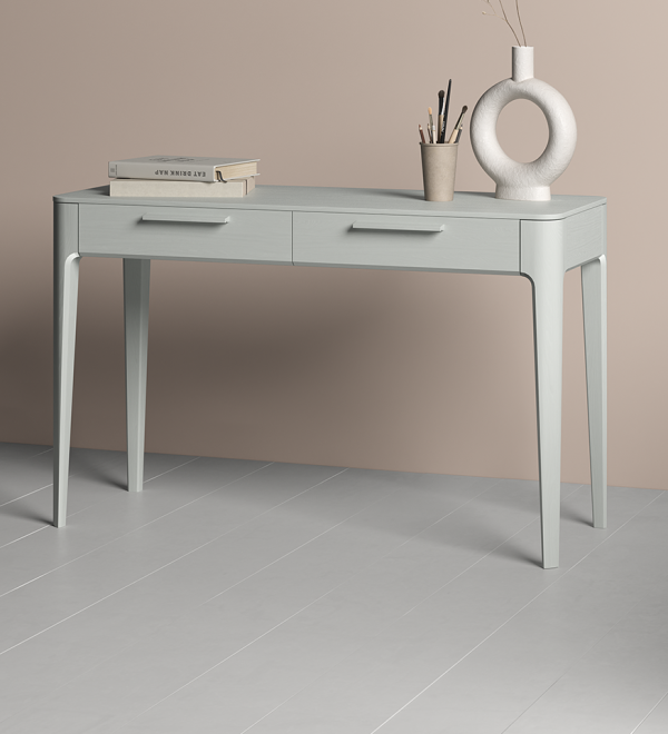 Консоль Type oak 2 ящика ширина 120 см (светло-серый)