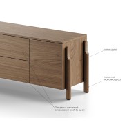 Тумба Basic 2 двери 2 ящика ширина 170 см (натуральный дуб)