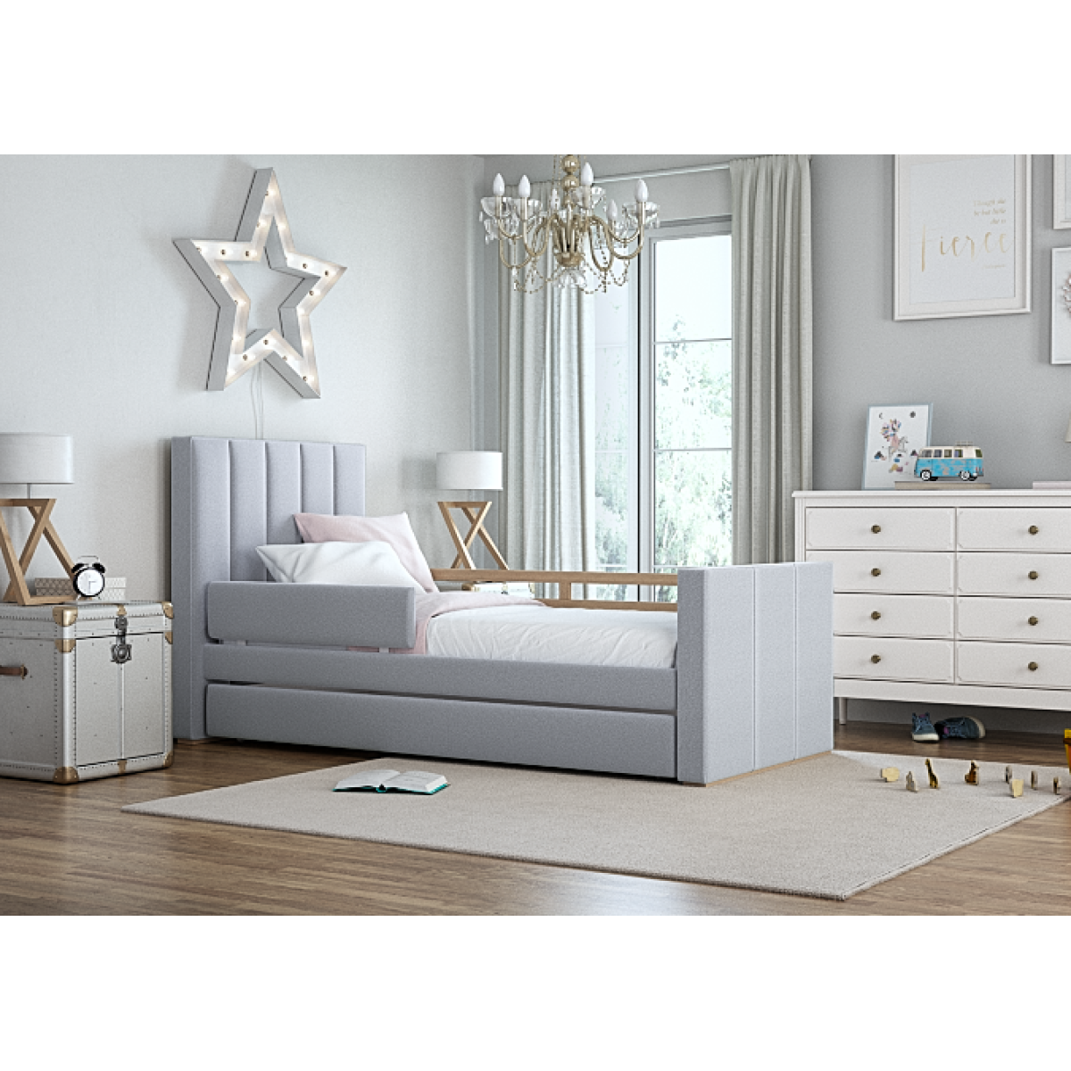 Кровать подростковая Cosy спальное место 90*200 см (серый)