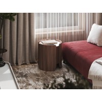 Столик Lagom nova D 43 высота 45 см (камень OV, кирпичный, орех)