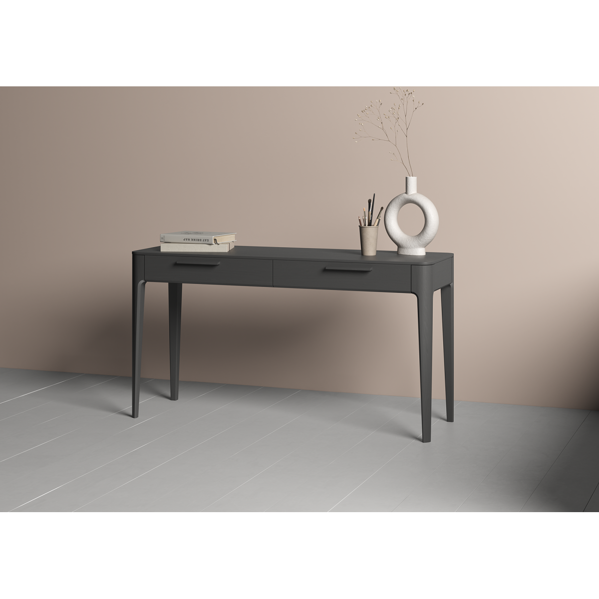 Консоль Type oak 2 ящика ширина 140 см (черный)