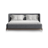 Кровать Basic спальное место 160*200 см (серый, рогожка)