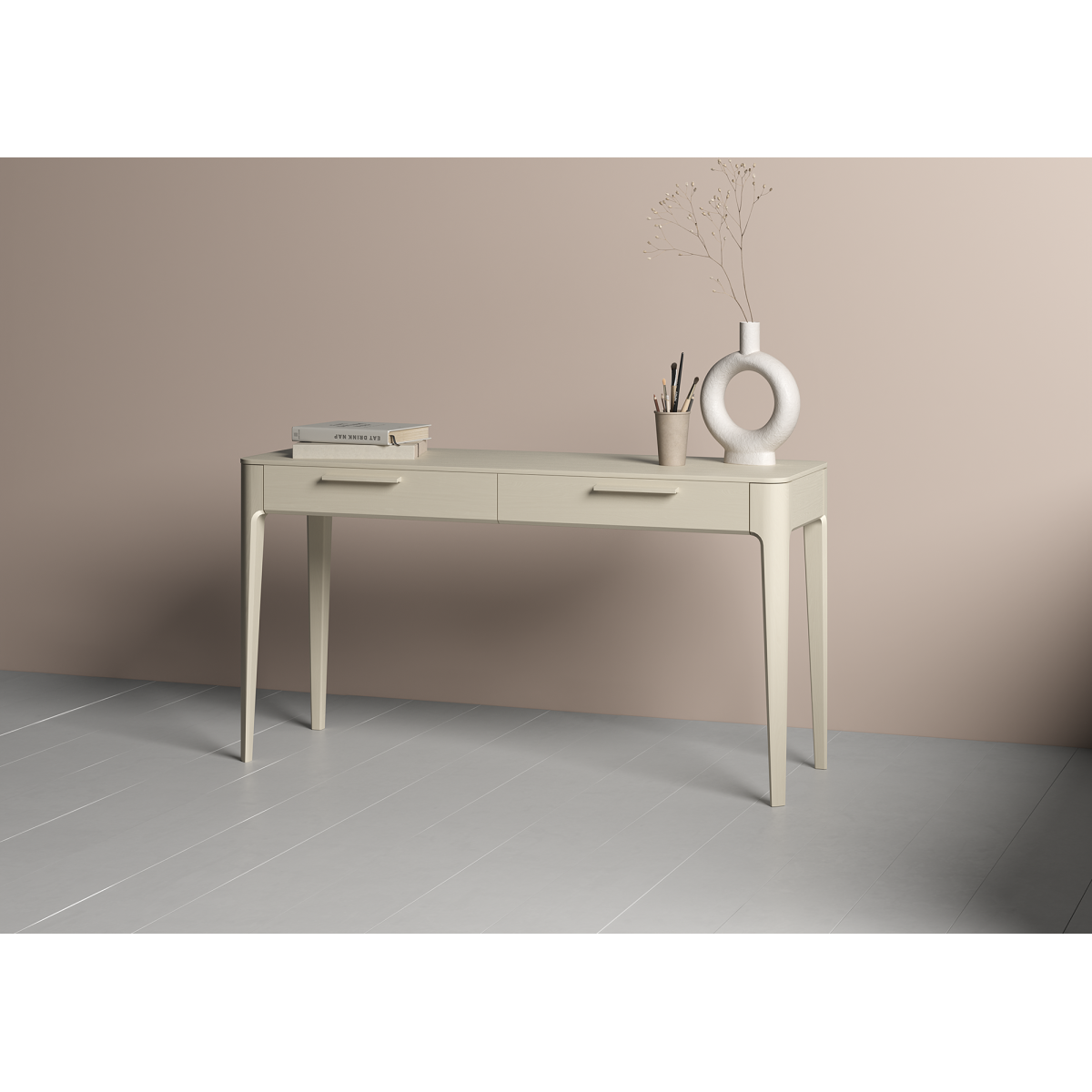 Консоль Type oak 2 ящика ширина 140 см (молочный)