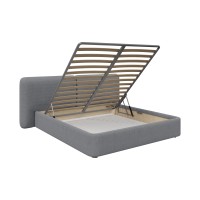 Кровать двуспальная Hub Soft 180 см (светло-серый, твид)
