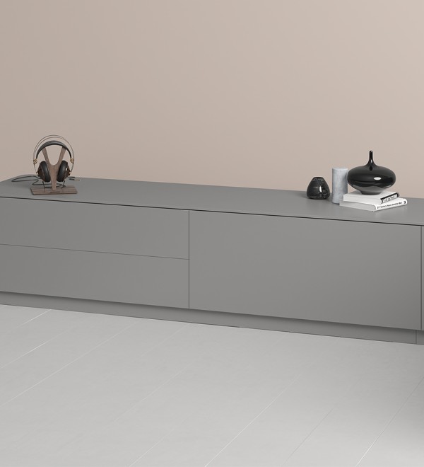 Тумба Tammi под ТВ 2 ящика откидная дверь (серый)