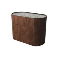 Комод Lagom 3 ящика ширина 100 см (орех, камень OV2)