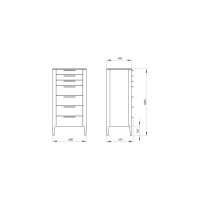 Комод Type oak высокий 7 ящиков (натуральный дуб)
