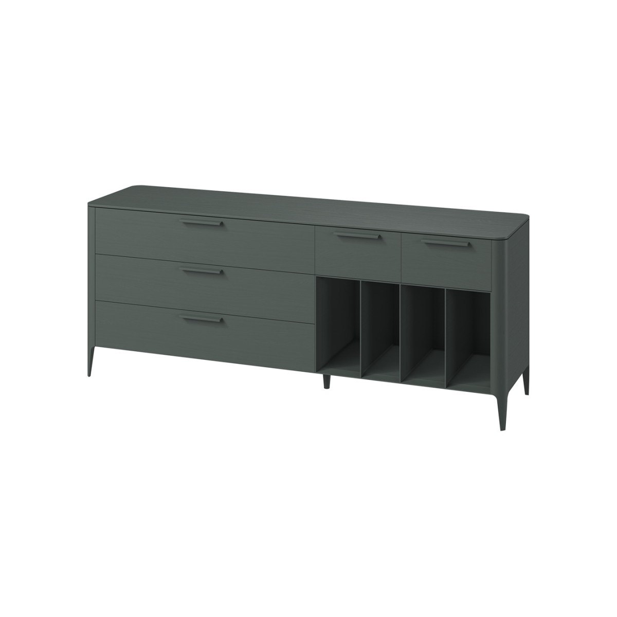Тумба Type oak 5 ящиков 4 полки ширина 200 см (темно-серый)