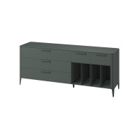Тумба Type oak 5 ящиков 4 полки ширина 200 см (темно-серый)
