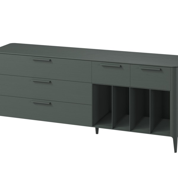 Тумба Type oak 5 ящиков 4 полки ширина 200 см (темно-серый)