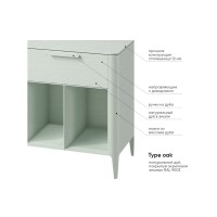 Тумба Type oak 4 ящика 2 полки ширина 180 см (белый)