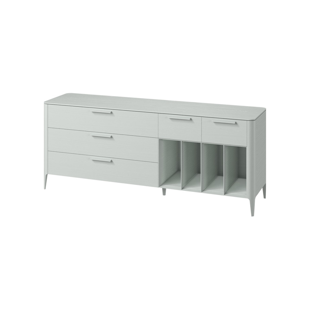 Тумба Type oak 5 ящиков 4 полки ширина 200 см (светло-серый)