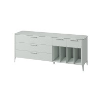 Тумба Type oak 5 ящиков 4 полки ширина 200 см (светло-серый)
