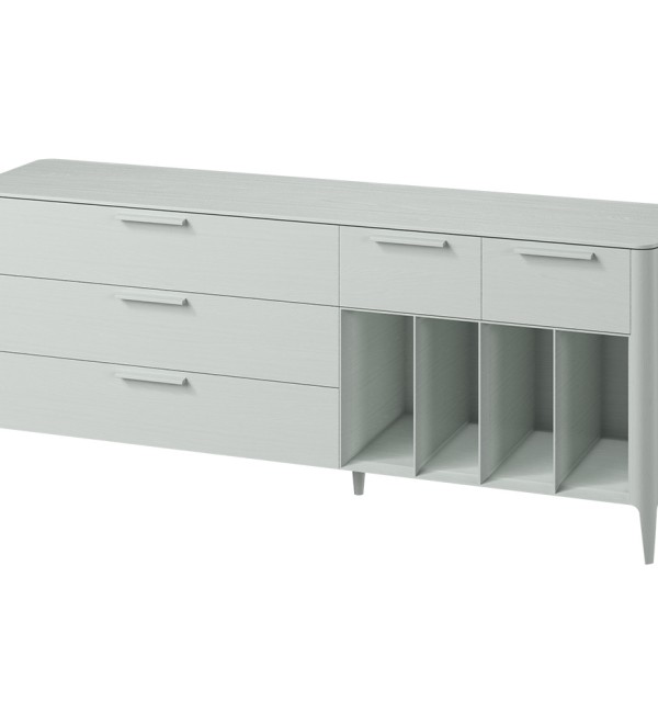 Тумба Type oak 5 ящиков 4 полки ширина 200 см (светло-серый)