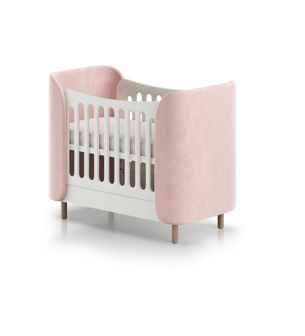 Кроватка KIDI Soft mini cпальное место 60*120 см антивандальная ткань (розовый)
