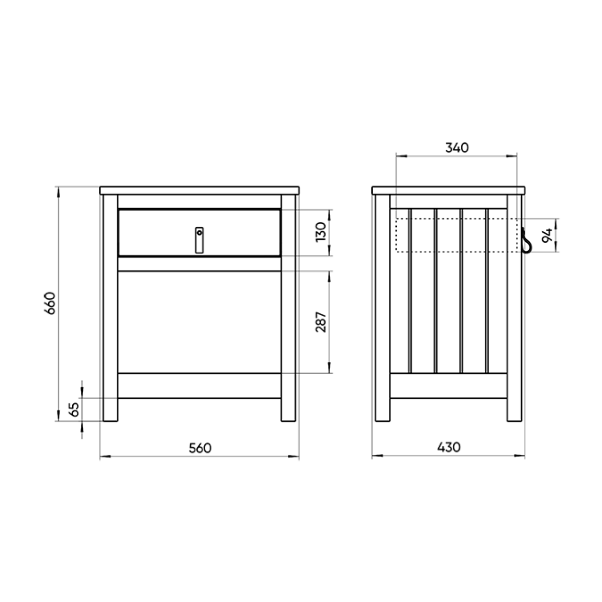 Тумба прикроватная Wood (белый)