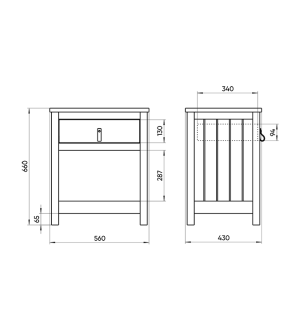 Тумба прикроватная Wood (белый)