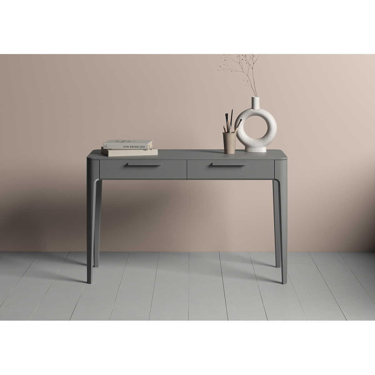 Консоль Type oak 2 ящика ширина 120 см (серый)
